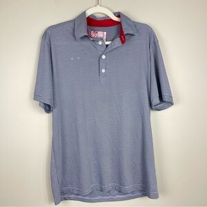 Chick-Fil-A Short Sleeve Collared Blue White Striped Top Mens Medium